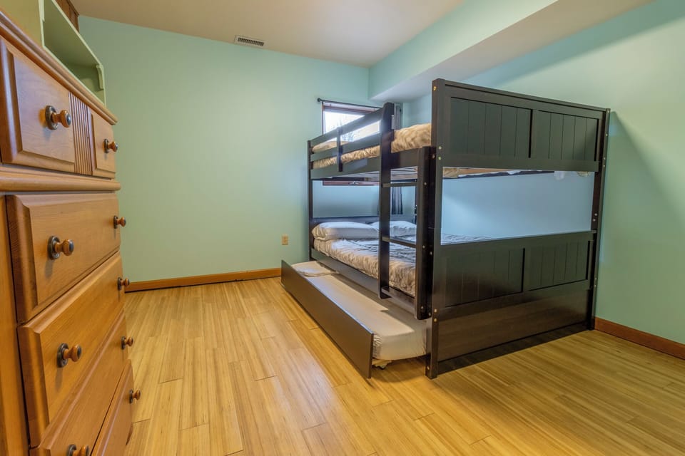 Basement | Bedroom 4 | Full over Full Bunk Bed with Trundle