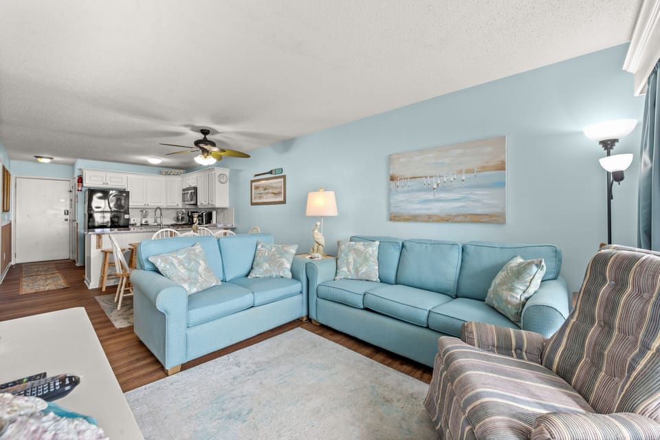 Sink into these comfy sofas and enjoy a family movie night.