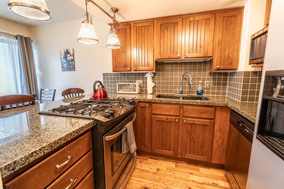 Fully equipped kitchen with everything needed for extended stays
