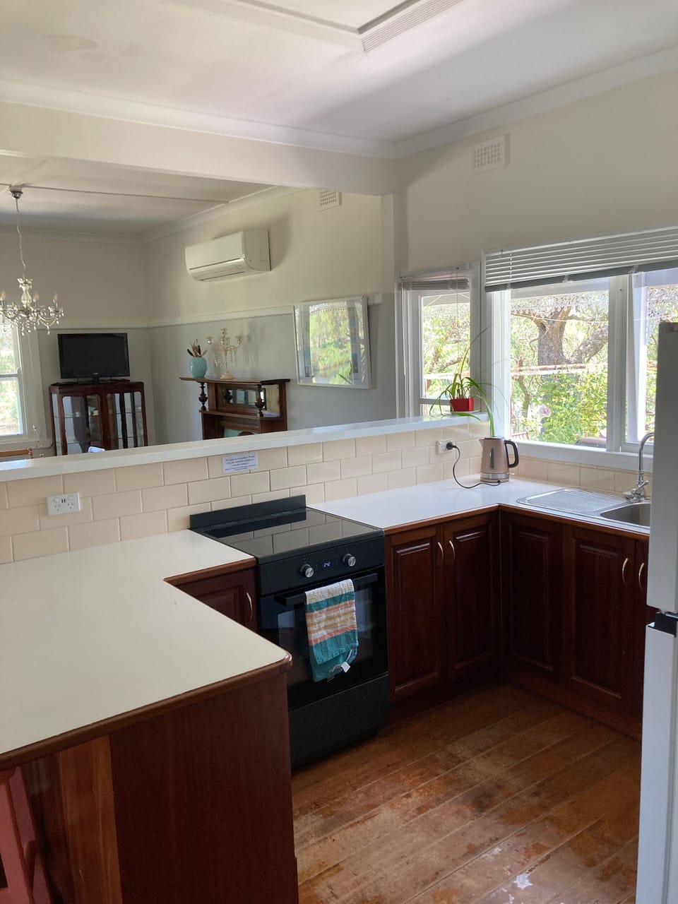 Kitchen with new induction cooktop 