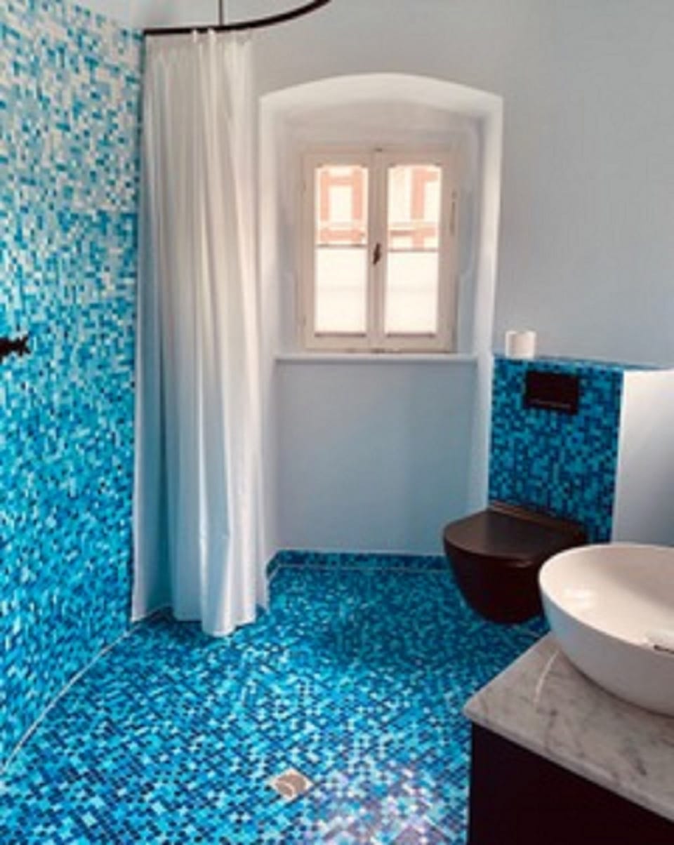 Double Room | Bathroom | Shower, hair dryer, towels, toilet paper