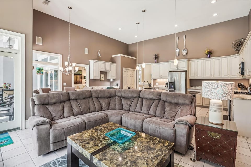 Living Room with Pool Deck Access at 26 Sea Lane