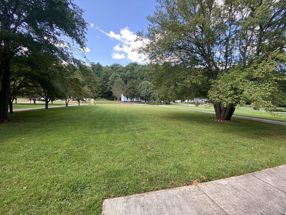 Extra large front yard looking towards the street.