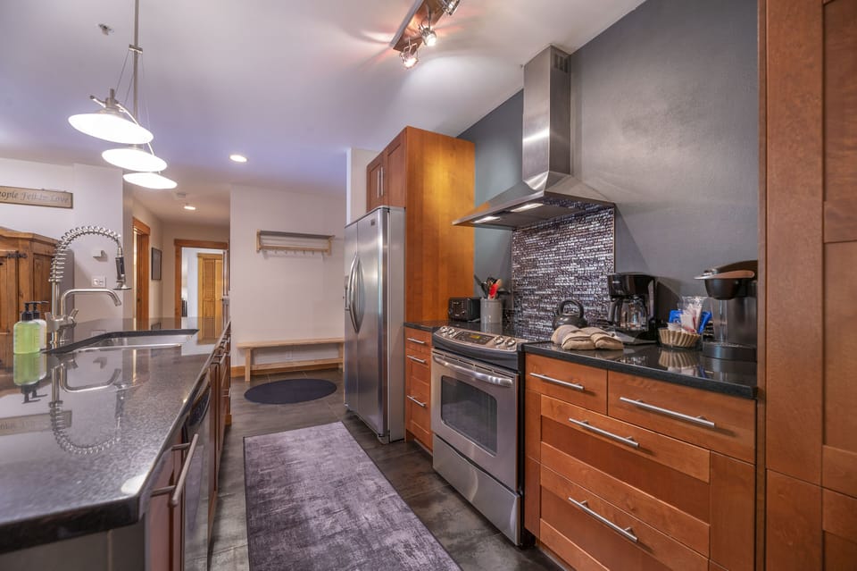 Kitchen is fully equipped with all major appliances and cooking supplies.