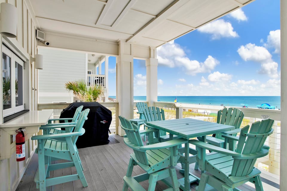 Gas Grill on the patio and outdoor seating