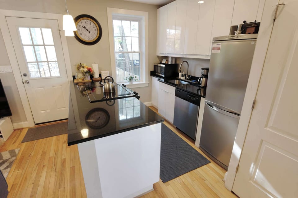 Our kitchen comes equipped with basic cooking essentials, coffee, coffee maker and great appliances! 