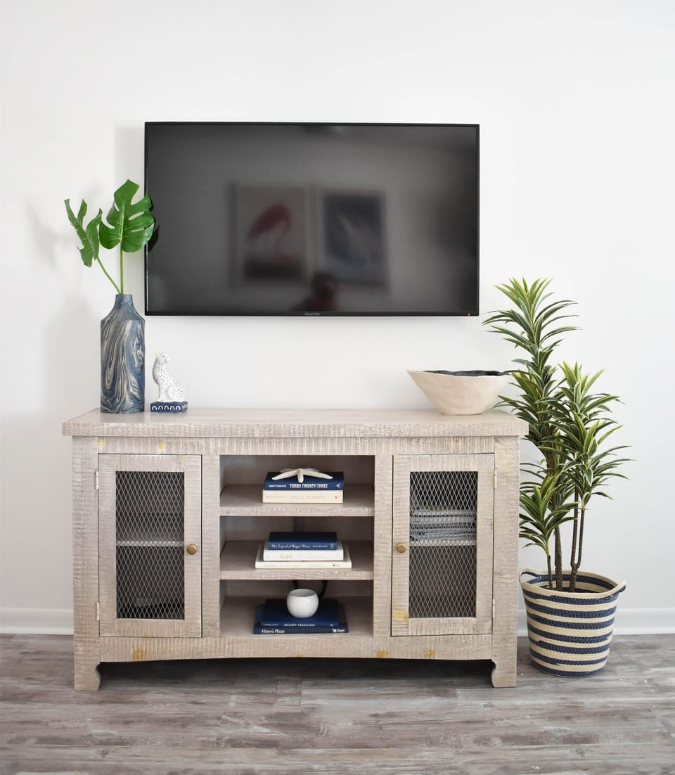 Media console with smart tv