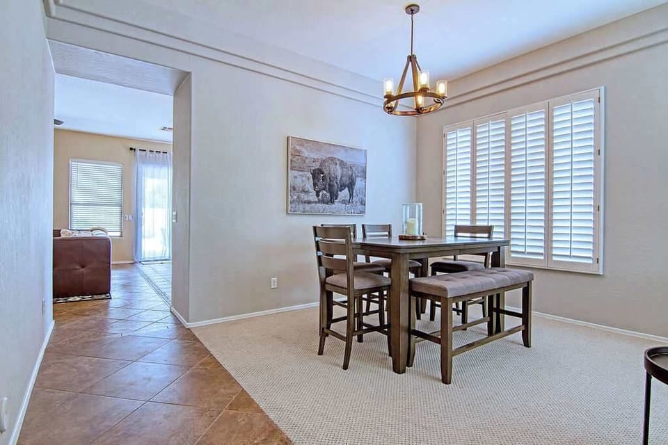 The formal dining room in the property. 
