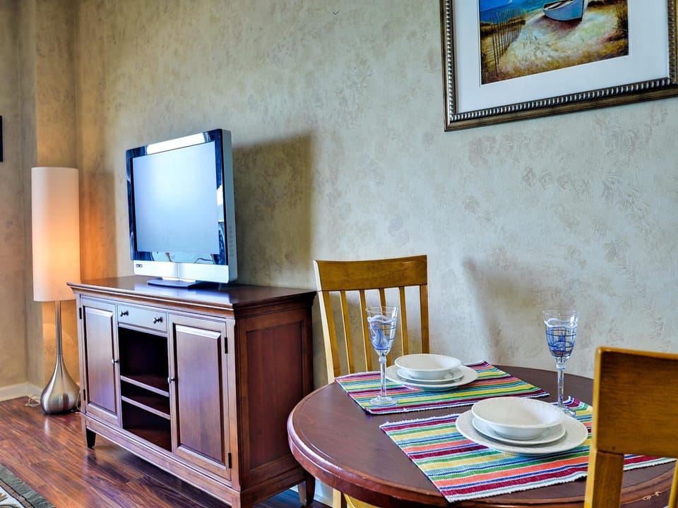 Dining space for two in this one bedroom vacation condo