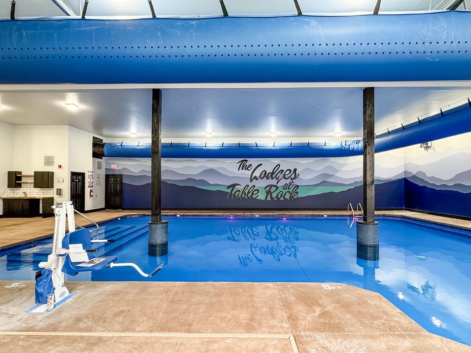 Indoor pool with accessibility lift