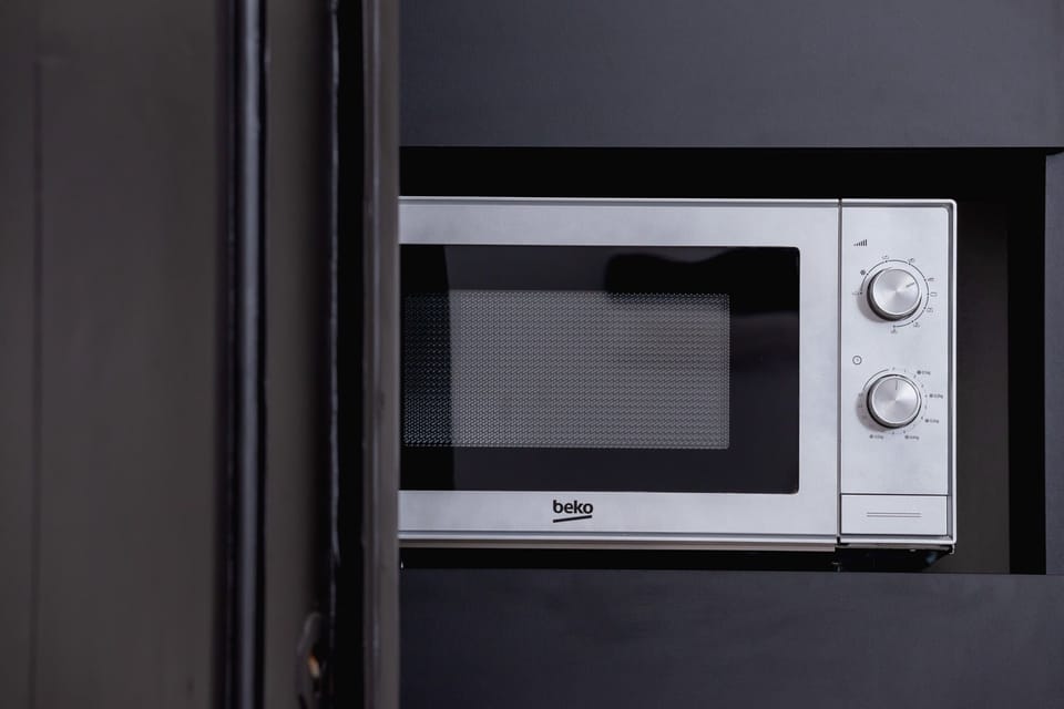 Microwave in the kitchenette.