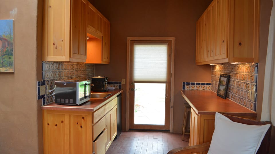 Casita counter with stools for computer work or eating
