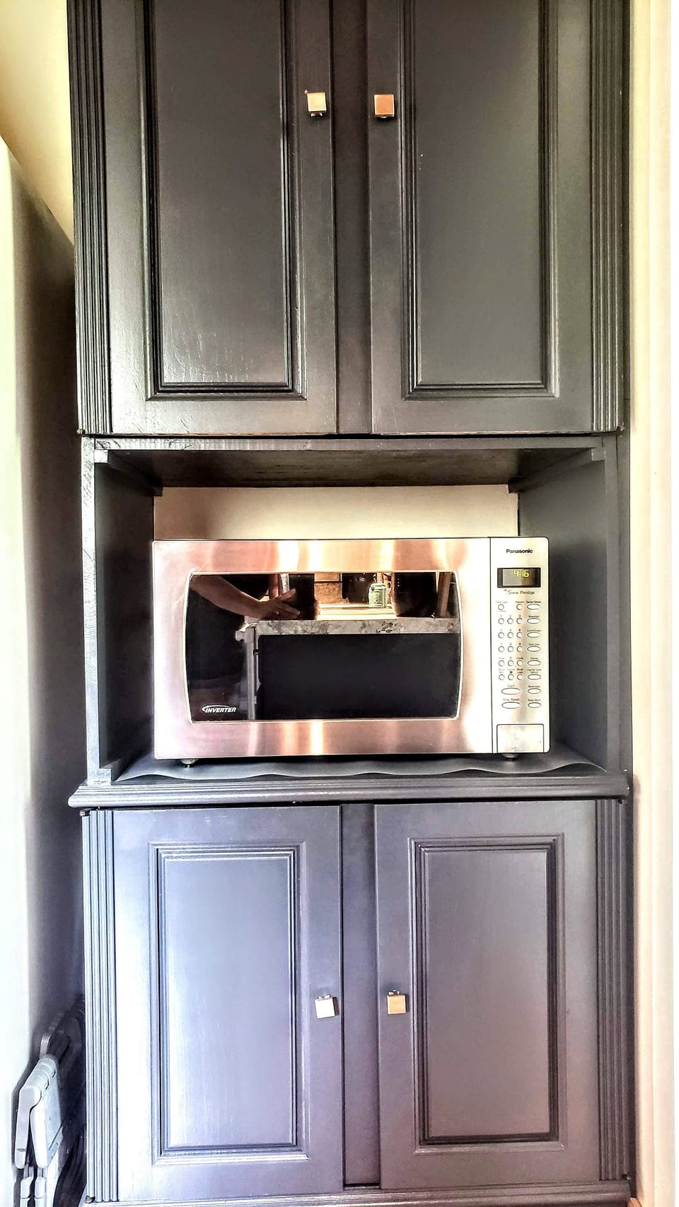 Microwave and kitchen storage