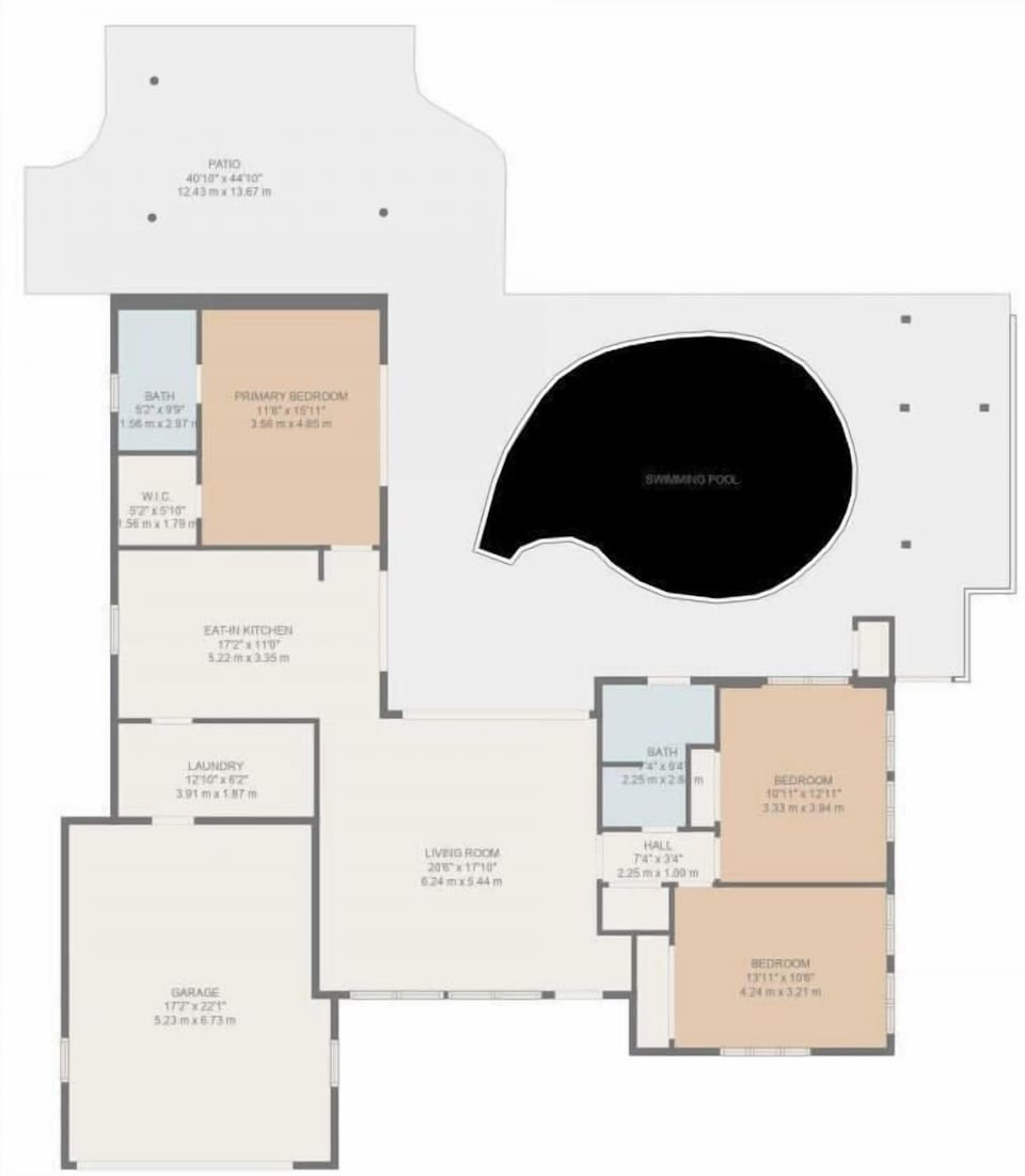 Interior and exterior floor plan