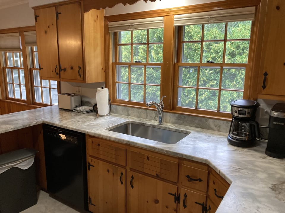 Kitchen with new granite counters.