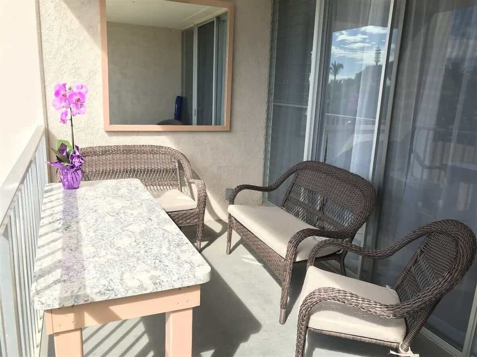 Outside seating and dining option on balcony
