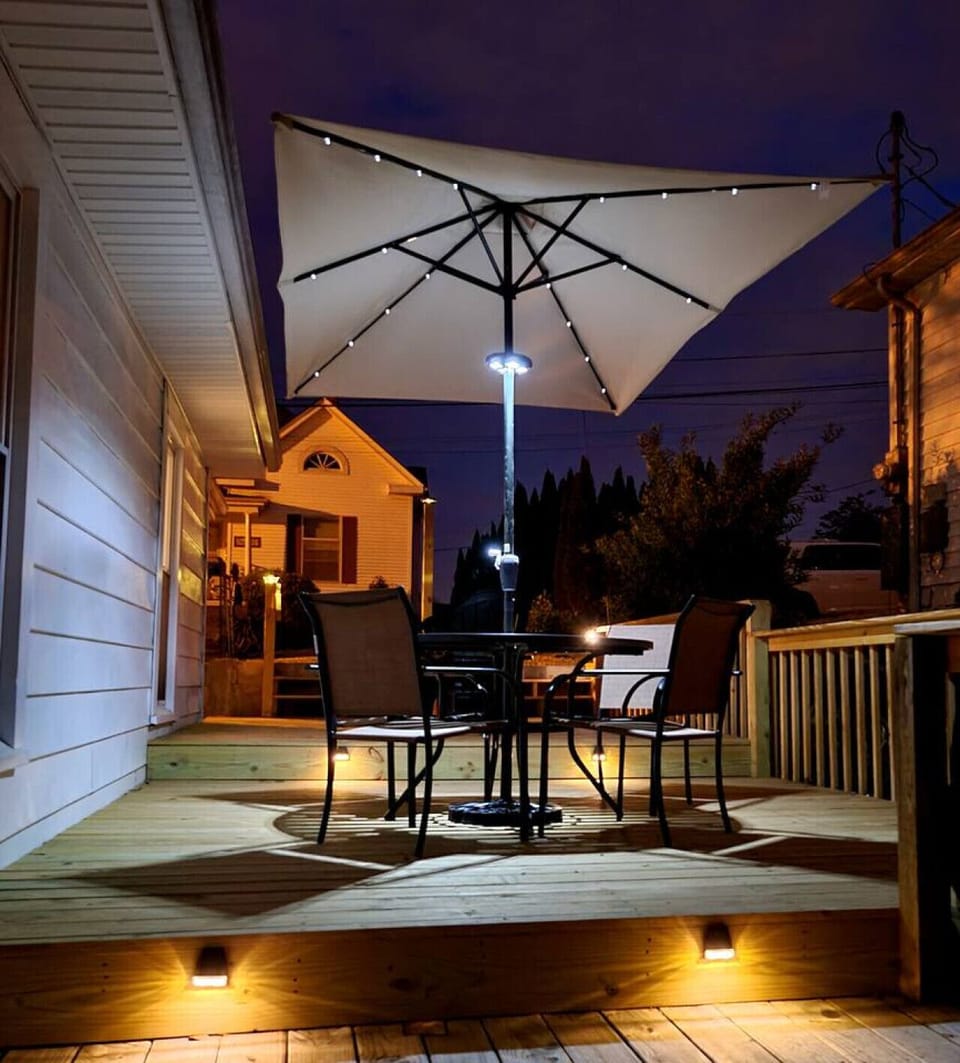 Deck with Firepit, Grill, and Dining area