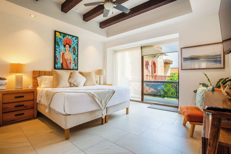 Master bedroom with king bed & Smart TV