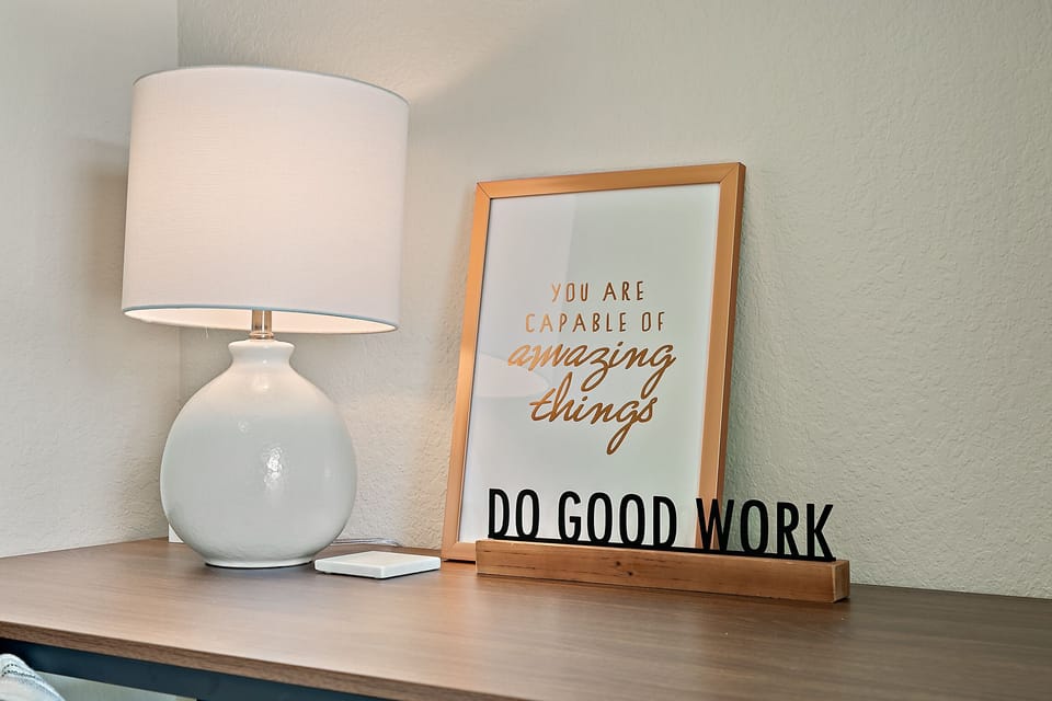 If you need to get some work done, we have a dedicated desk and office for you.