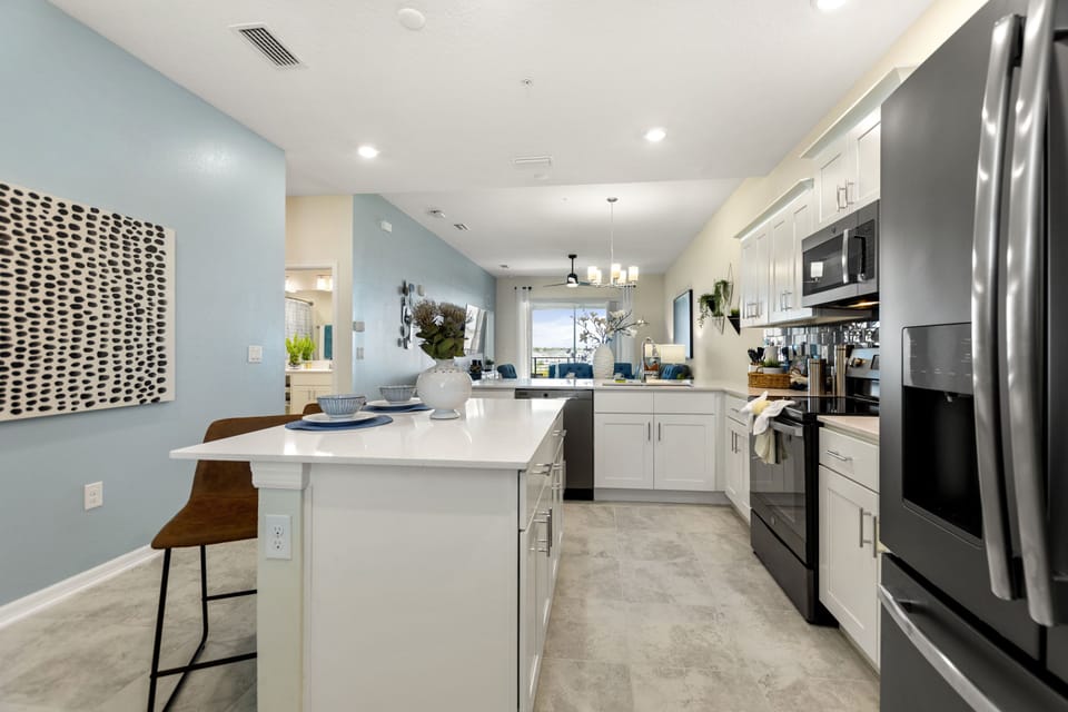 Kitchen with counter bar