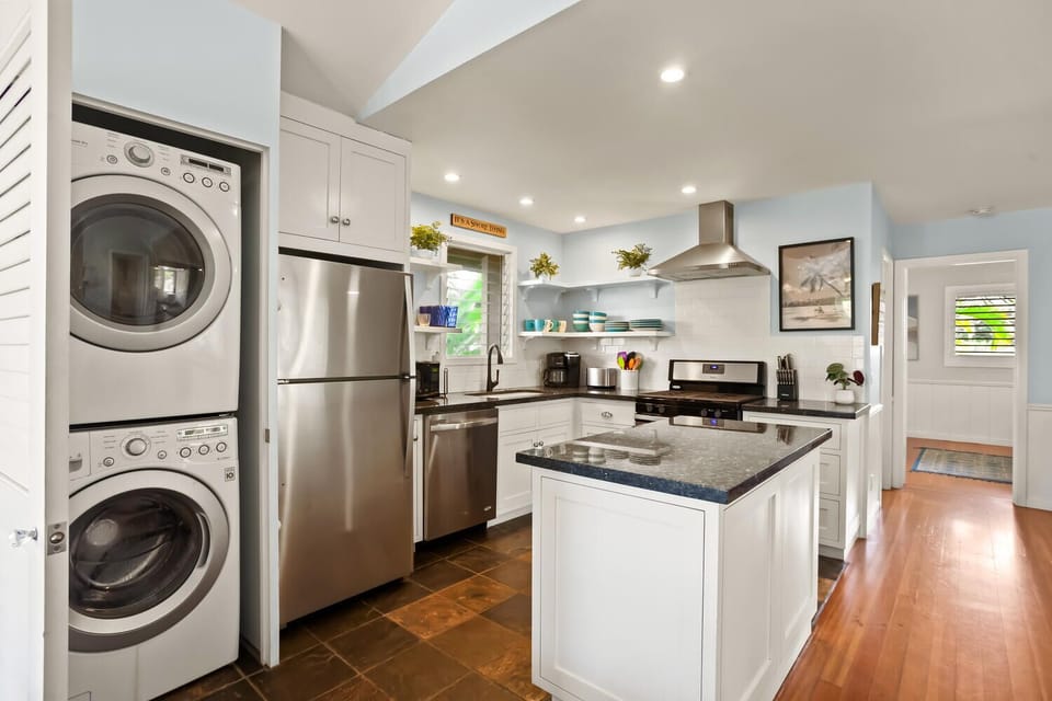 kitchen with washer dryer