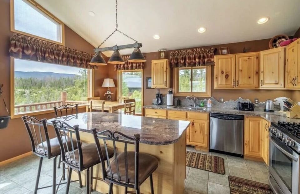 Enjoy the view with a warm cup of coffee while preparing your favorite breakfast