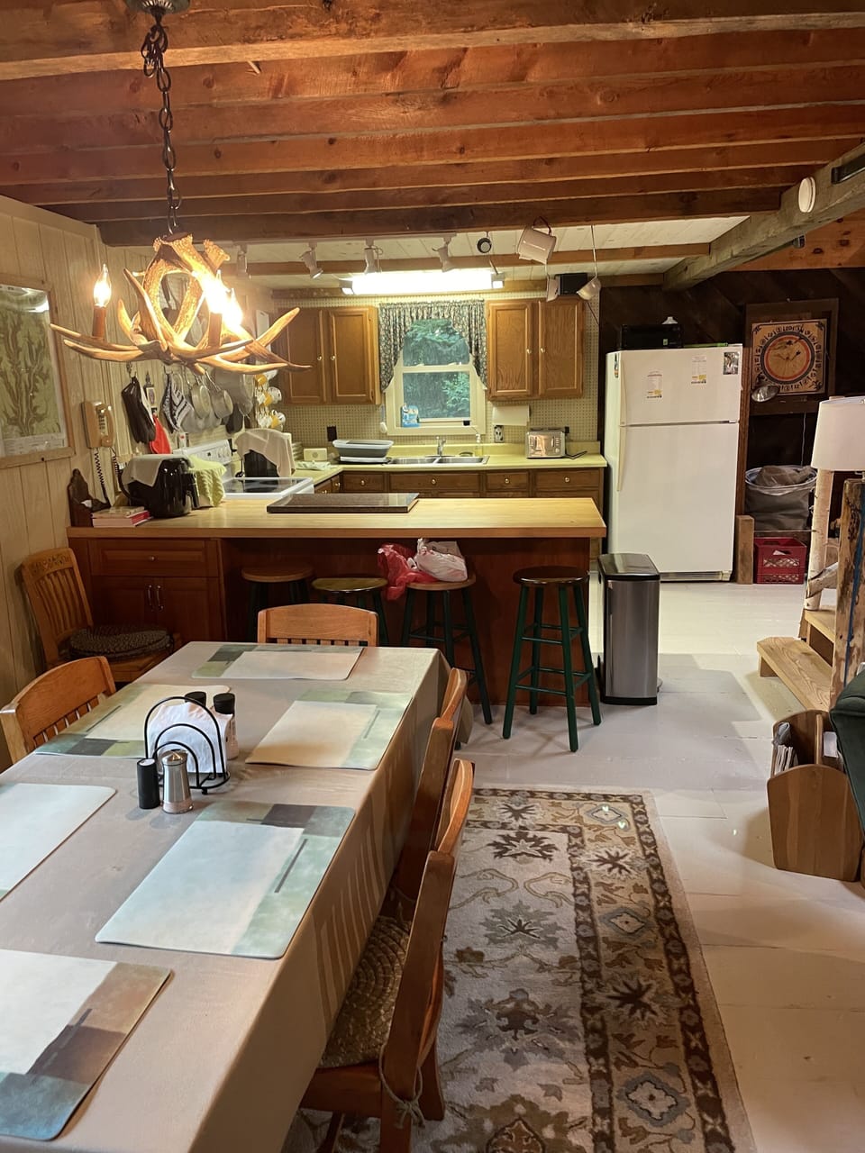 Dining room into kitchen. 