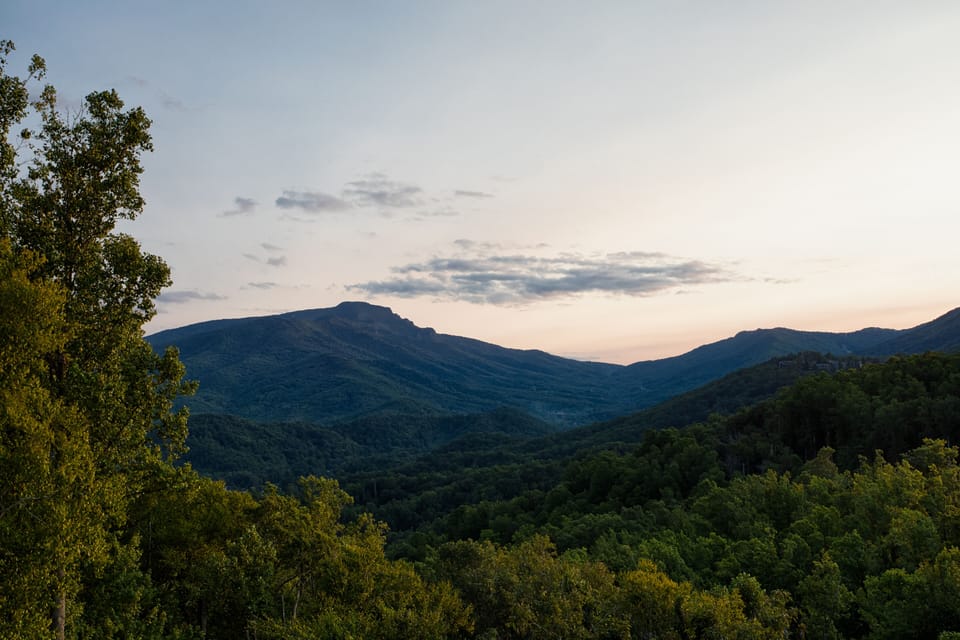 Grandfather Mountain at sunset.