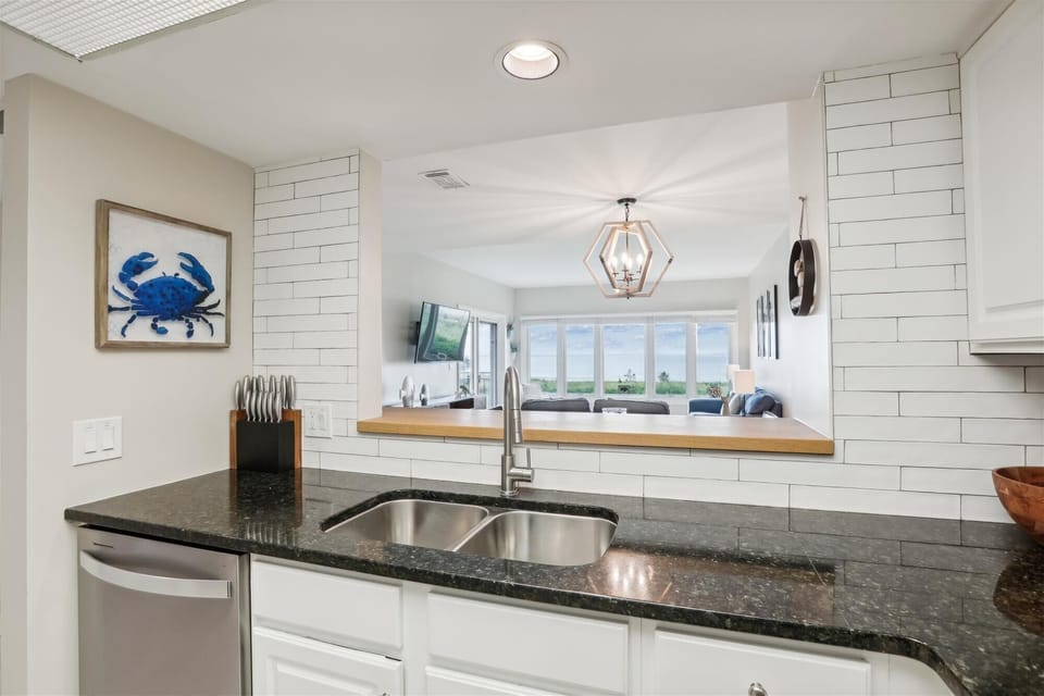 Kitchen with Beach Views at 1830 Beachside Tennis