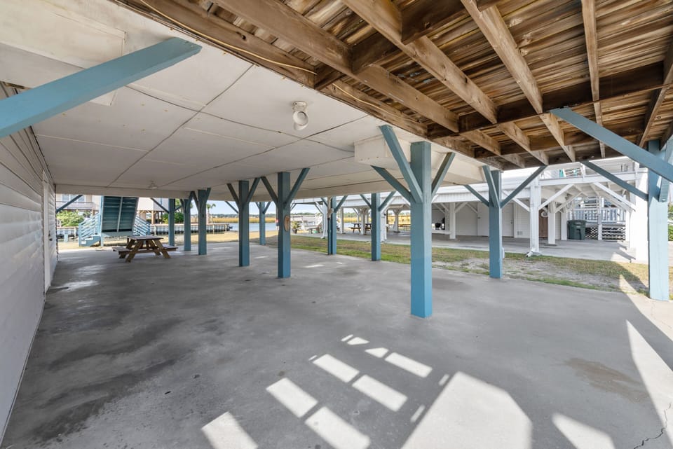 Have a picnic lunch on the patio area under the house.