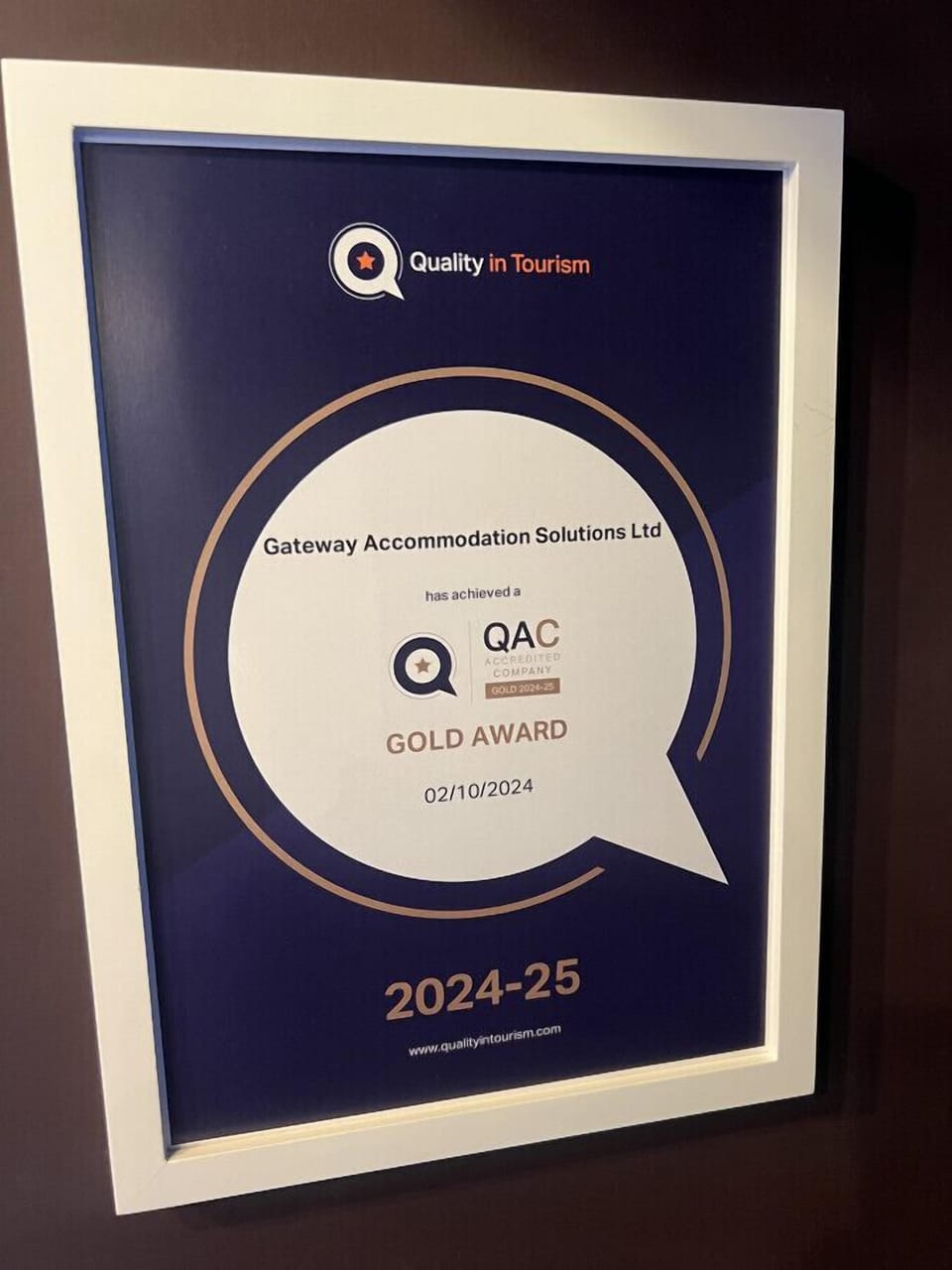 Our Gold Award!