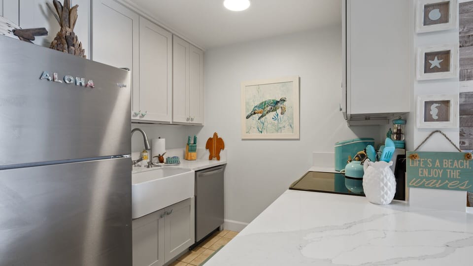 Fully equipped kitchen with literally everything you need.