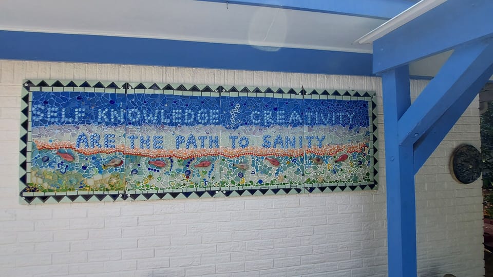 Mosaic by Gayle Clark place on her then time residence. 