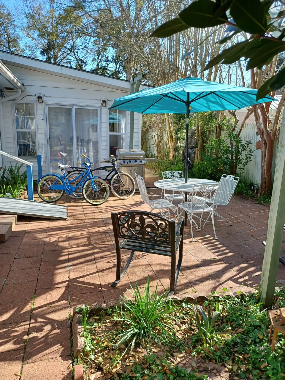 Court Yard with Propane Grill and Bikes




