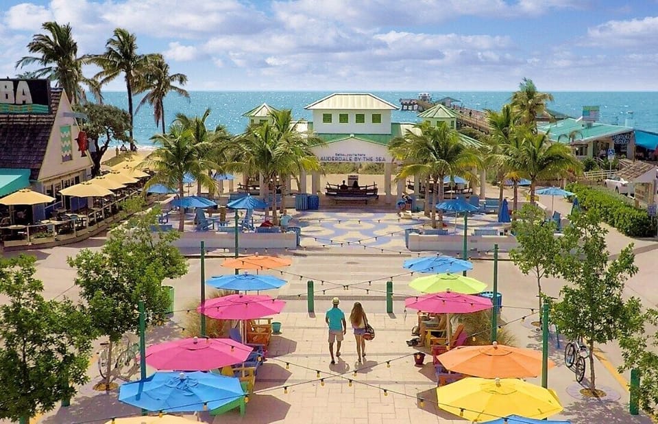 The beach with a boardwalk, restaurants and shops is 2.5 miles from the home. 