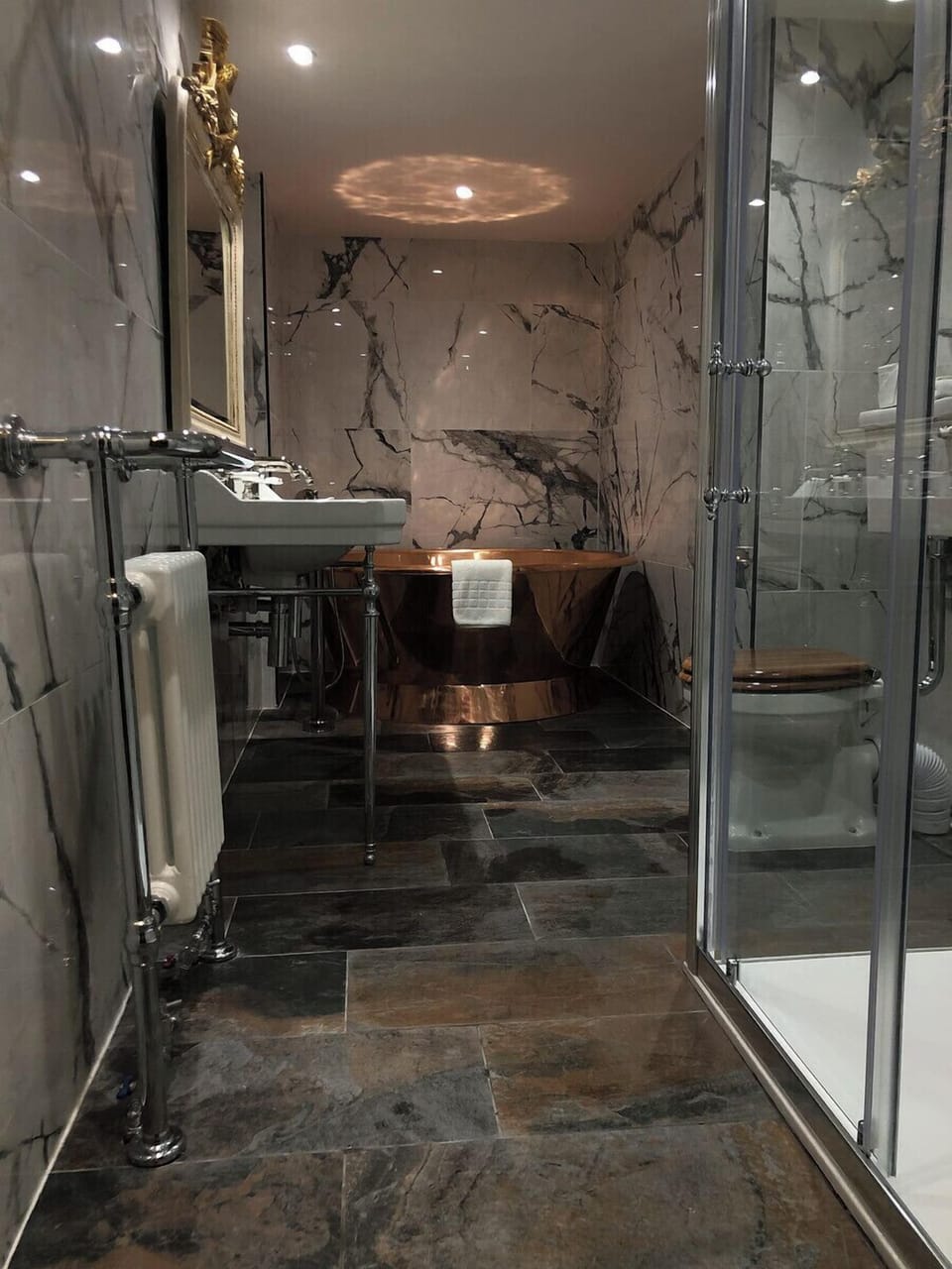 Free toiletries, hair dryer, towels