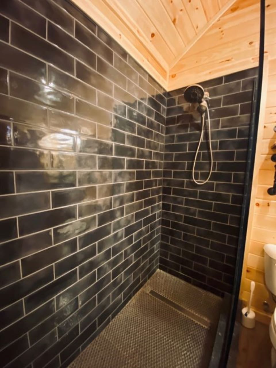 Glass tile shower