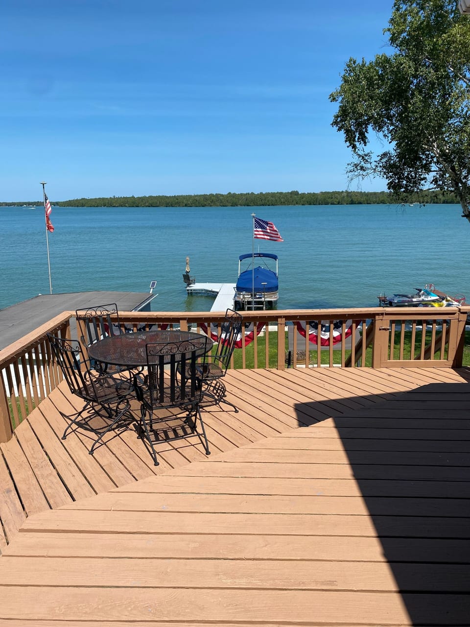 Looking out over deck