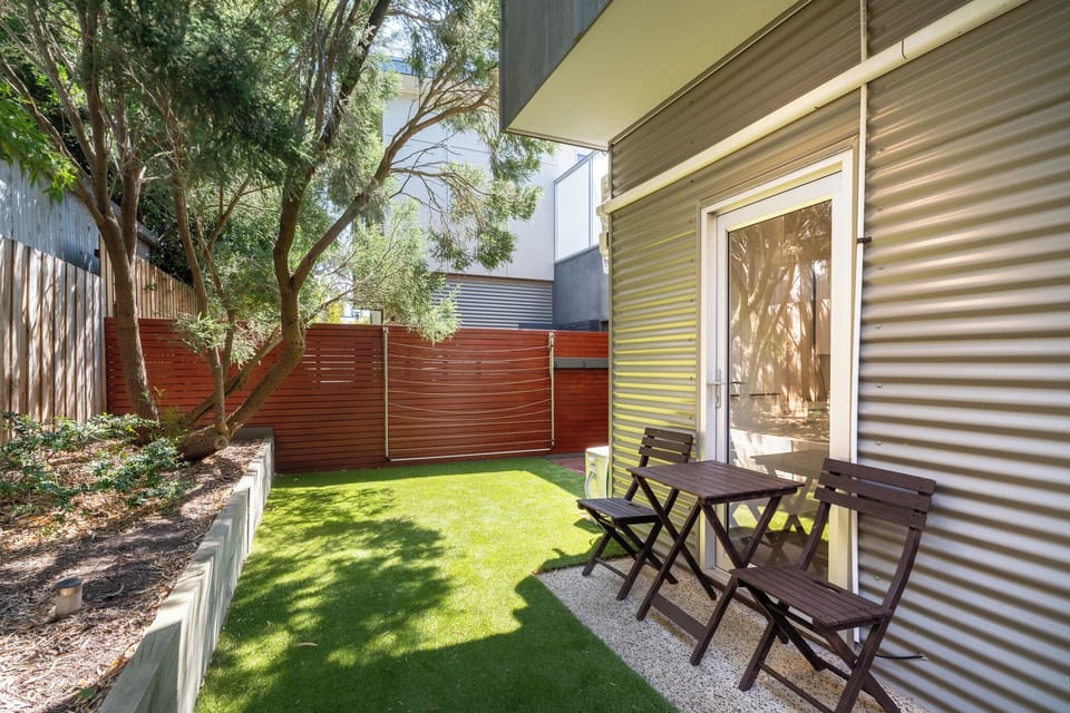 Backyard with afternoon sun