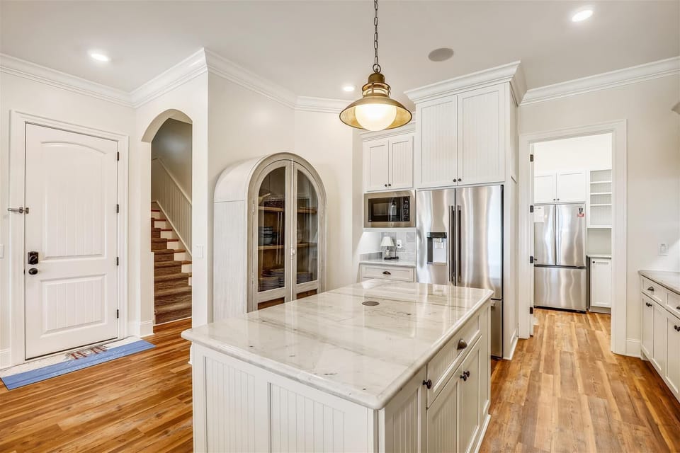 The family chef will love this updated kitchen complete with a huge island.