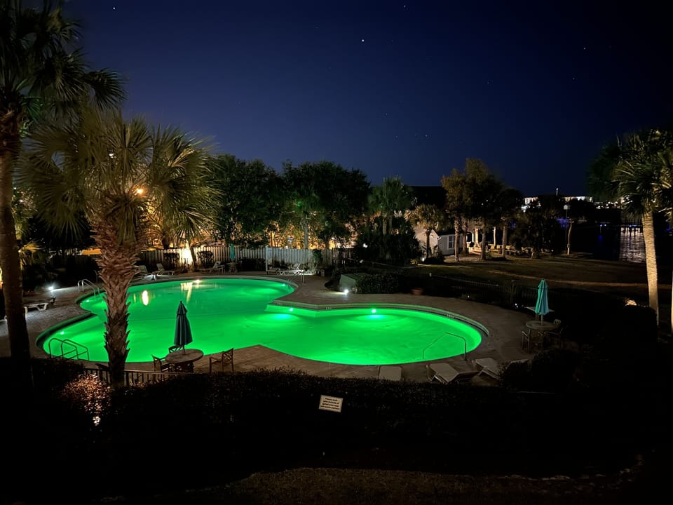 View from balcony at night