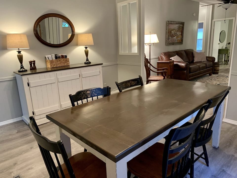 This dining room table is perfect for dining or an after dinner card game.