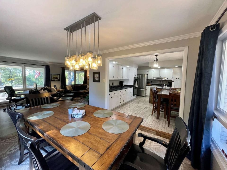 Open Concept Dining Room/Kitchen flows into the Living Room