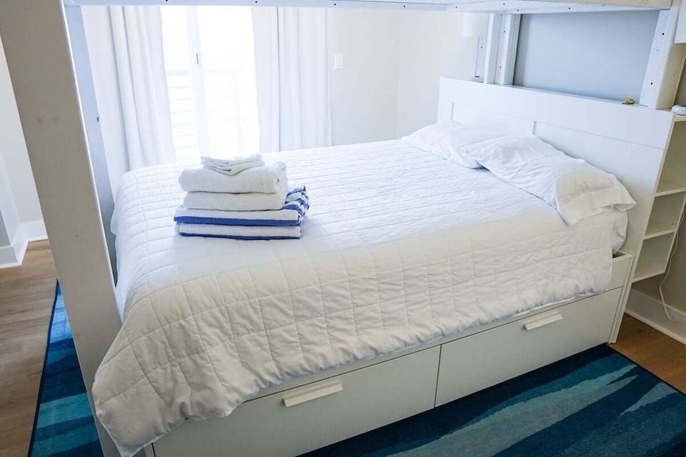 Bedroom 2 with twin over queen bunk on the main floor