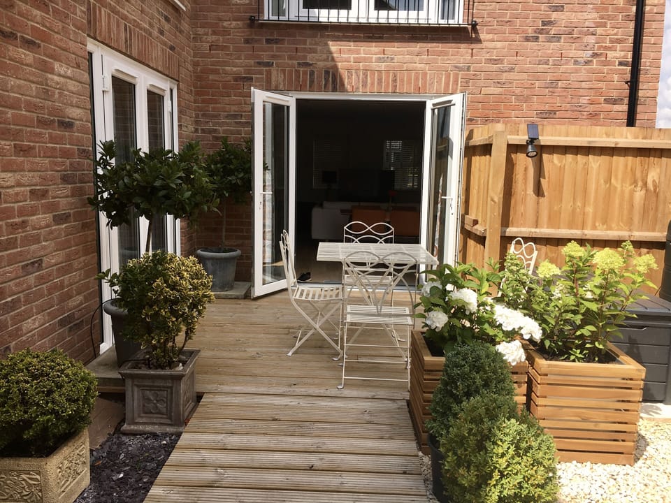 Two sets of French doors!