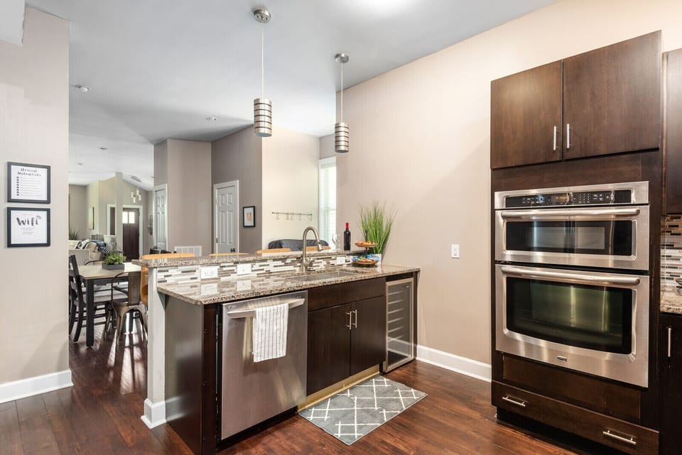 dishwasher, wine fridge, oven microwave
