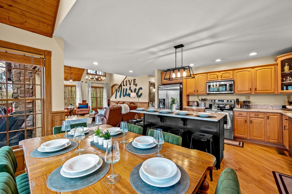 Open cooking and dining areas ideal for gathering