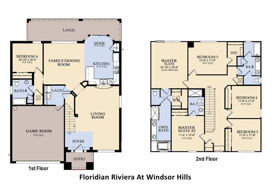 Floor Plan-Following BRs/Baths Labeled Per Plan