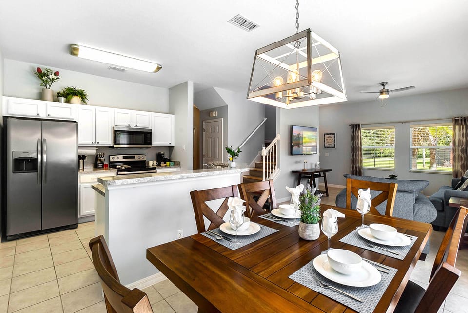 Open concept kitchen living and dining room 