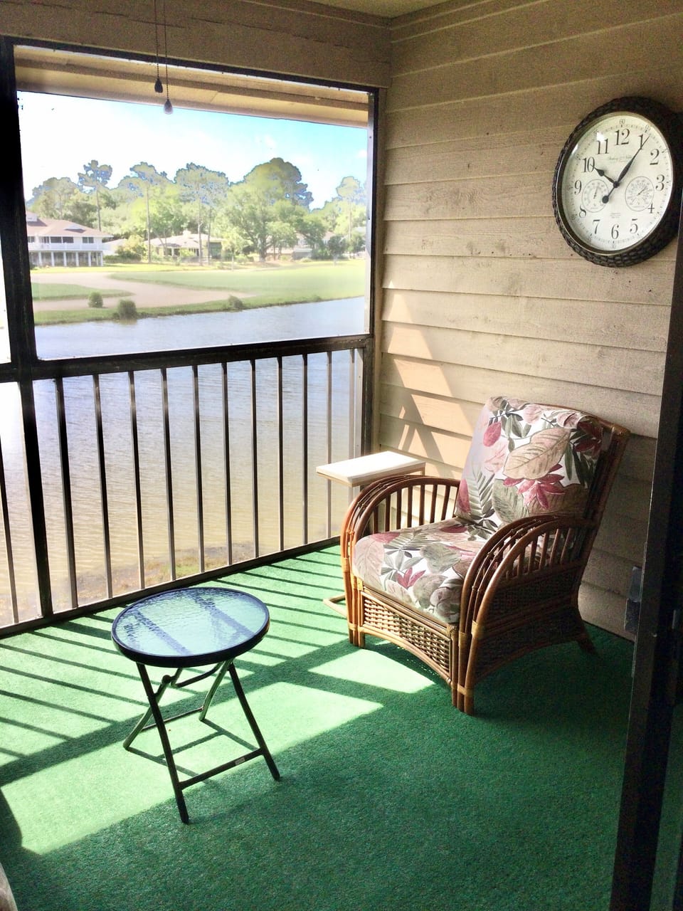Upstairs Outdoor Porch overlooking Sea Palms18th Green and Lagoon